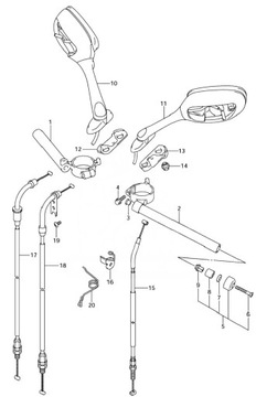 ЗЕРКАЛО ПРАВОЕ YAMAHA TDM 900 02-013