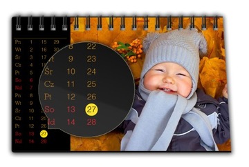 Настольный фотокалендарь 22 х 10 см с вашими фотографиями, вашими праздниками
