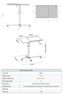 Stolik Stojak Składany Prezentacyjny 2x3 DUO ST011