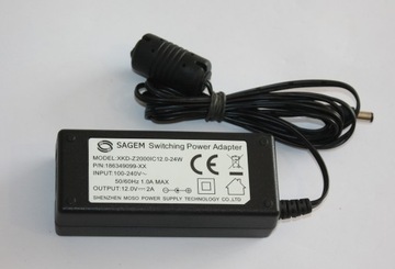 БЛОК ПИТАНИЯ 12 В постоянного тока 2 А 24 Вт LED 5.5/2.1 SAGEMCOM
