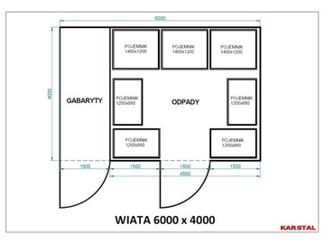 Wiata śmietnikowa, altana, osłona, 9x3m,PRODUCENT