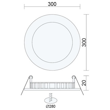 Потолочный светильник LED PANEL PODTYNK 25W OKR.