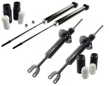 Амортизаторы x4 зад + перед vw passat b5 audi a6 c5 gaz +отбойники + защитные накладки фото №1