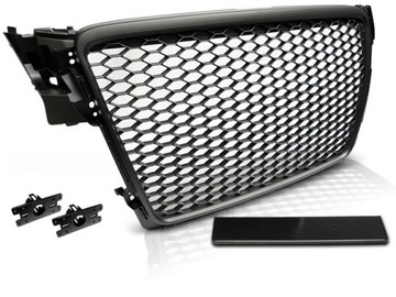 Решётка радиатора audi a4 b8 rs-style 08-11r матовый чёрный фото №1