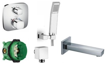 Hansgrohe flush-mounted mixer bathtub with a thermostat, фото