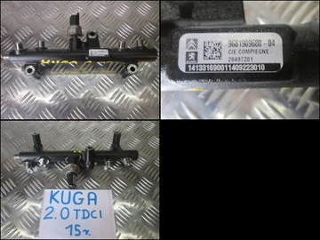 Fuel rail ford kuga 2, 0tdci mk2 2015 9681909680, фото