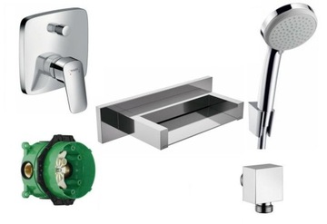 Hansgrohe logis bathtub set з cascade flush mounting, фото