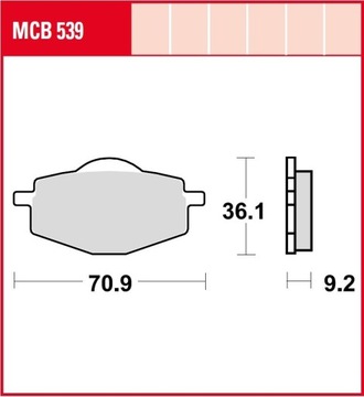 Pads brake front yamaha dt50 dt80 rd80 dt125, фото