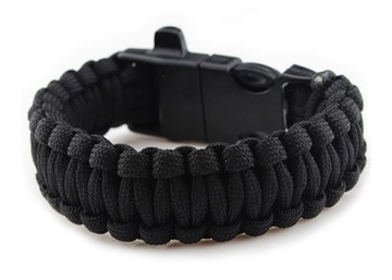 Bracelet з paracord blk з flint bracelet survivalist 3w1 nh, фото
