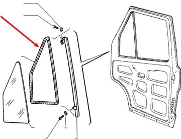 Gasket small vents door fiat ducato 90-1994, фото