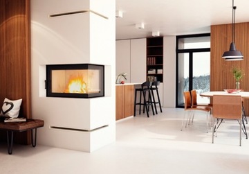 Fireplace eko з side window white frame з mounting, фото