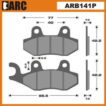 Pads brake front yamaha xtz750 left side, фото