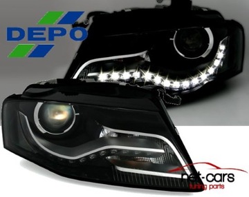 Headlights audi a4 b8 h7 led backlight drl design xenon, фото