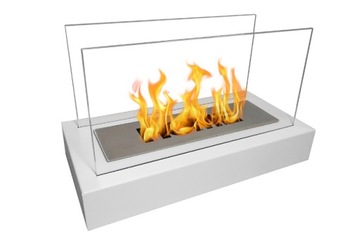 Biofireplace freestanding home white structural matte ecological fireplace bio, фото