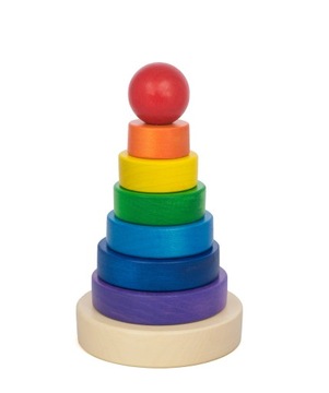 Wooden puzzle pyramid educational sorter, фото