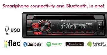 Pioneer deh-s310bt автомагнитола автомобильное usb bluetooth, фото