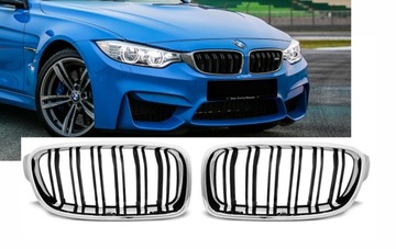 Решетка ноздри bmw f30 f31 2011- m3 взор хром black черный, фото