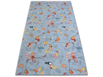Carpet childish 57x250 centimeters animals gray, фото
