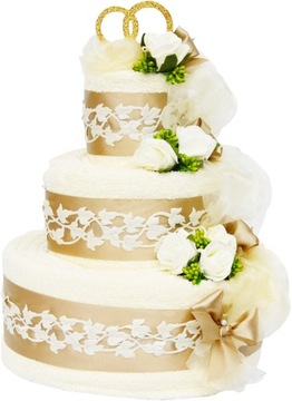 Cake з 4 rough towels for a gift wedding, фото