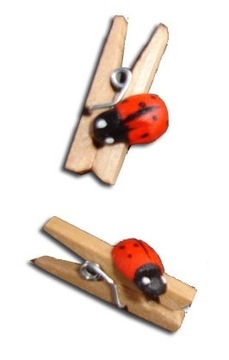 Clasp buckles wooden clip ladybugs 2 pcs, фото