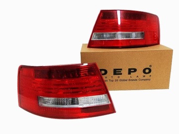 Depo rear lights led backlight right+ left audi a6 c6 04 - 08 sedan set, фото