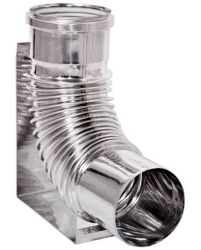 Liner chimney turbo knee з support 80 90° 80mm з gasket km910, фото