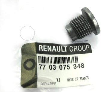 Оригінал renault пробка зливна масла піддона 16mm на квадрат оригінал, фото