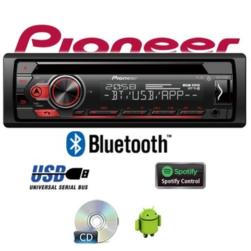 Автомагнитола автомобильное pioneer deh-s320bt 1-din, фото