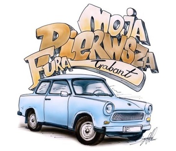 Наклейка автомобіль моя передня fura trabant ультрафіолет мала, фото