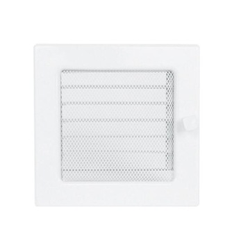 Lattice fireplace with blinds 17x17cm white, фото