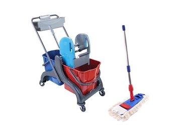 Тележка комплект для уборки Сатурн 2X25L швабра + корзина