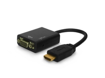 CL-23 КАБЕЛЬ-АДАПТЕР HDMI M-VGA F СО ЗВУКОМ 3,5