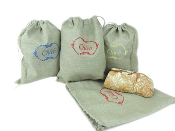 Льняные мешки для хлеба-набор из 3 шт.