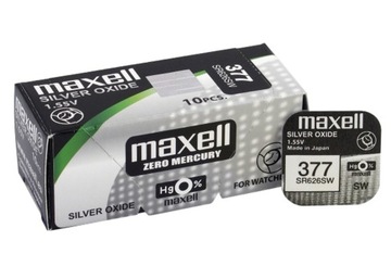 Серебряный аккумулятор Maxell 377 SR626SW 626-10 шт.