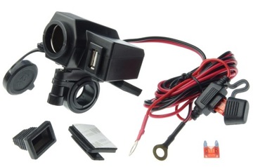 STECKDOSE ZIGARETTENANZÜNDER + USB 5V/2A NA LENKRAD ROLLER QUAD RAD MOTORRAD