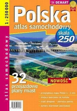 Polska 32 przejazdowe plany miast Atlsa samochodowy