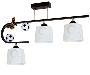 Żyrandol lampa sufitowa wisząca dla chłopaka FOOTBALL 3 lampy żyrandole led