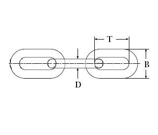 ЦЕПЬ КИСЛОУСТОЙЧИВАЯ НЕРЖАВЕЮЩАЯ D=4ММ DIN 763