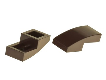 LEGO Skos zagięty 2x1 11477 6046943 brązowy ciemny - 2 szt.