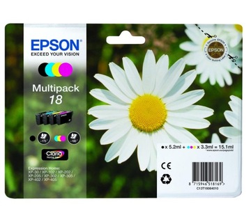 4x TUSZ EPSON 18 EXPRESSION HOME XP30 XP302 XP305