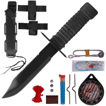 NÓŻ FINKA TAKTYCZNY RAMBO Mil-Tec Special Forces Survival Knife z kaburą