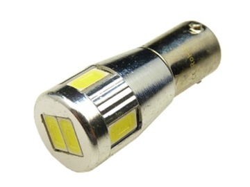 żarówka LED Biała H6W Bax9s 6 SMD 5730 CanBus 12V