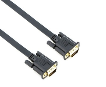 Płaski Kabel VGA - VGA 1,5m D-SUB 2mm grubości