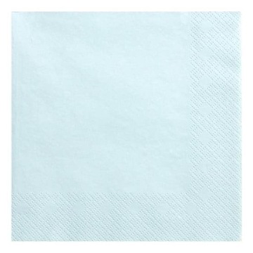 Serwetki trójwarstwowe błękitne 33x33 cm, 20 szt