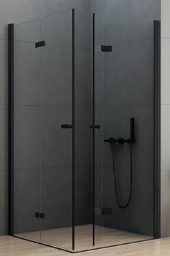 Новая модная кабина NEW SOLEO BLACK двойные двери 100x90x195 см