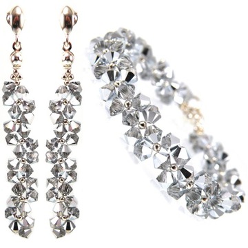 Komplet SWAROVSKI srebrny CAL wieczorowy