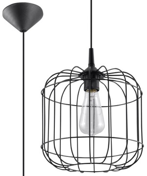 Lampa Sufitowa Wisząca CELTA Czarna SOLLUX