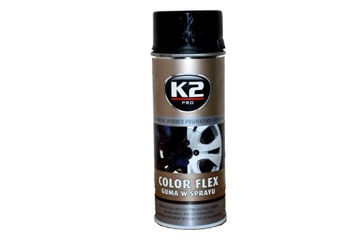 K2 COLOR FLEX GUMA W SPRAYU CZARNY POŁYSK 400ML