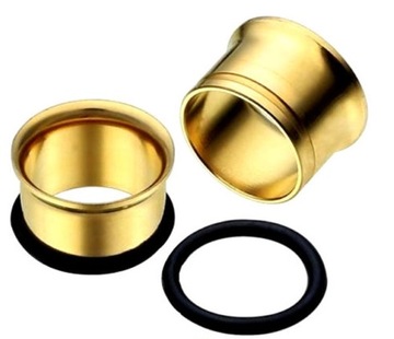 TUNELE PLUGI PLUG TUNEL ZŁOTY Z O-RINGIEM 14 mm