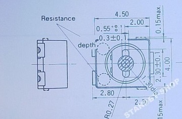 Потенциометр однооборотный 2К SMD цена за 10 шт.